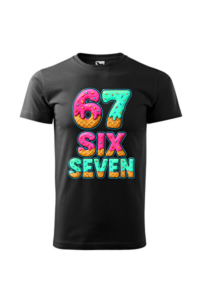 Malfini Tricou personalizat, "Six Seven", Negru, Marime S, Model #8