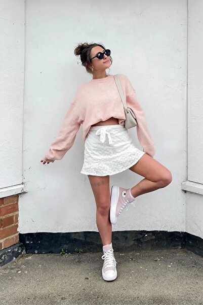 Hiccup High-waisted embroidered mini skirt with belt