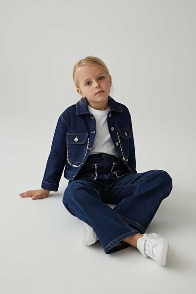 kidsense طقم دنيم للفتيات مكون من 3 قطع مع بنطلون جينز مطرز بالزهور