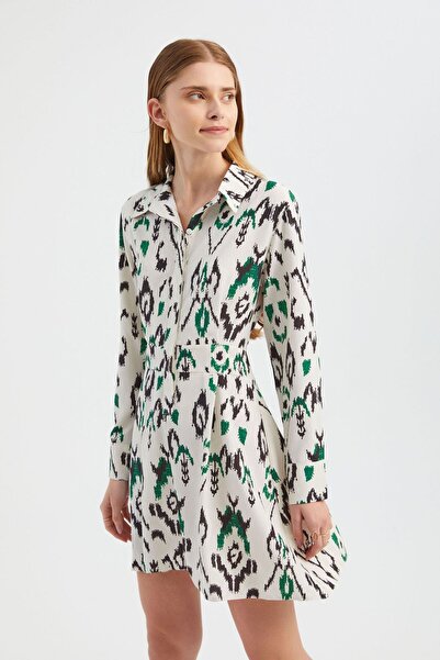 Hiccup Rochie mini cu mânecă lungă, model A, cu decolteu polo și detaliu cu n...