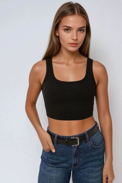 Hiccup Βασικό T-Shirt Crop με Κοντό Μανίκι