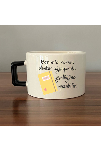 Kırtasiye Ofisi Those Who Have Trouble with Me Cry Black Handle Square Laf Pu...