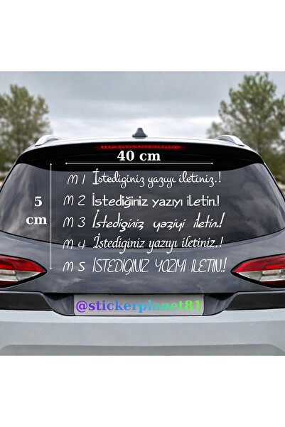 AlpiLeo Kırmızı - Kişiye Özel Araç Arka Cam Sticker - 40x5 cm Minimalist Yazı...