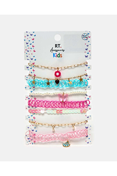 REDTAG Girls Assorted Embellished Choker Set (Pack of 8)