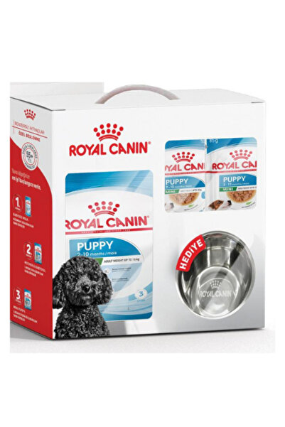 Royal Canin Mini Pupy Yavru Köpek Maması 2 Kg ve 6 Adet Yaş Mama + Mama Kabı ...