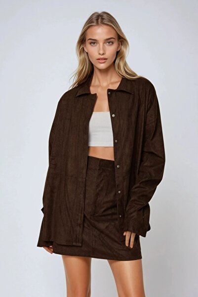 Hiccup Cămașă din imitație de piele întoarsă cu nasturi