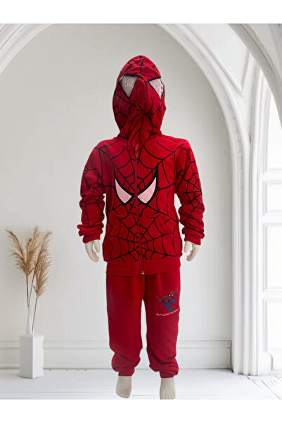 bebeksy Örümcek Adam Çocuk Kostümü,Eşofman Takımı ( 3-8 Yaş )