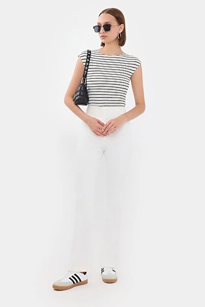 Hiccup Top cu mânecă scurtă și dungi, cu nervuri