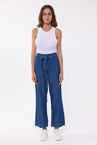Hiccup Blugi evazați cu talie înaltă și curea panglică