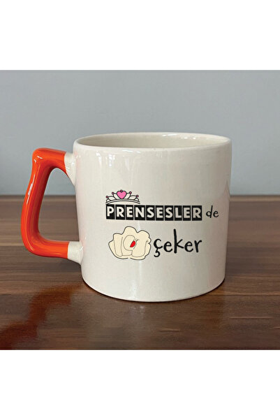 Kırtasiye Ofisi Princesses De Nah Checkered Orange Handle Prime Humorous Gift...