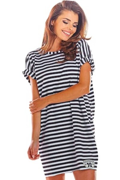 Awama InfiniteYou Dress, Cotton, Black/White, One Size