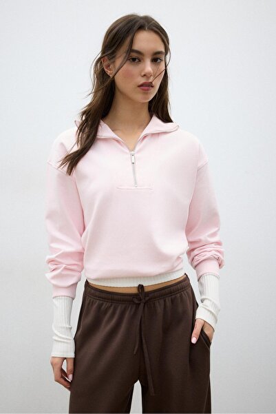Stradivarius High-neck sweatshirt with zip