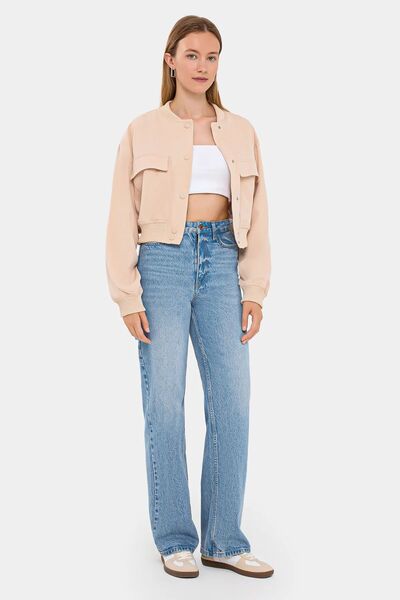 Hiccup Bomber jacket with round collar and pocket