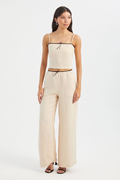 Hiccup Ριγέ τετράγωνο λαιμόκοψη με τιράντες και κοντό τοπ