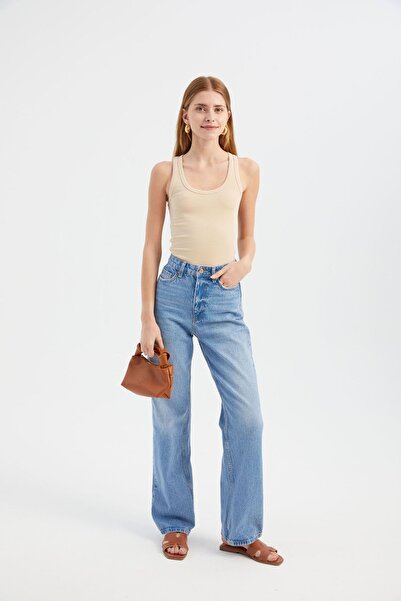 Hiccup Top simplu cu guler rotund și imprimeu camisol