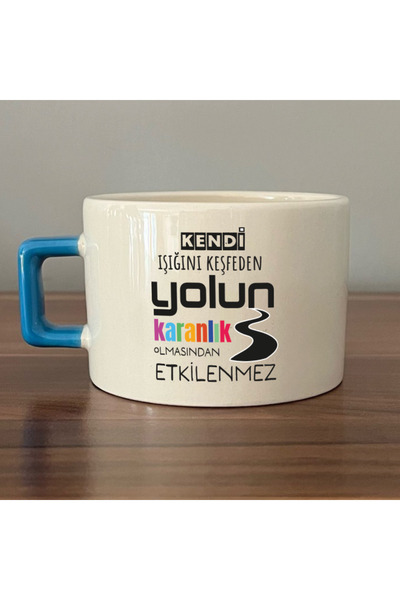 Kırtasiye Ofisi Exploring Your Own Light Blue Handle Square Motivational Gift...