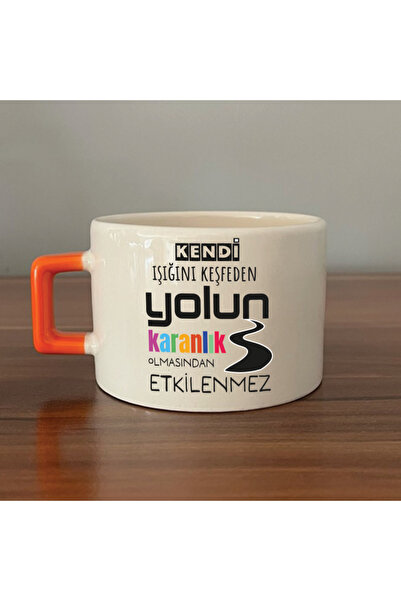 Kırtasiye Ofisi Exploring Your Own Light Orange Handle Square Motivational Gi...