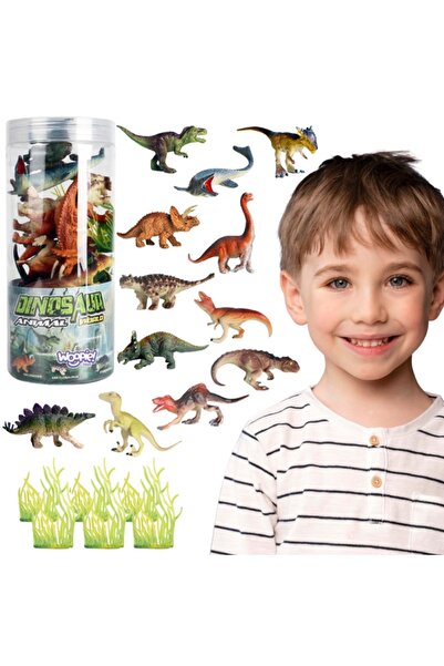 woopie Set Figurine Dinozauri – 12 Dinozauri Realistici + 6 Accesorii