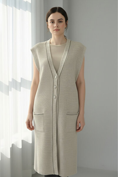 ENDAMIM Plus Size Boat Neck Sleeveless Buttoned Mom Vest Double Pockets Mediu...