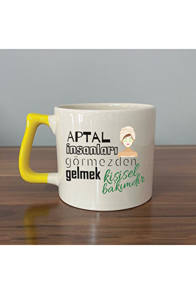 Kırtasiye Ofisi Ignoring  People Yellow Handle Prime Laf Slamming Gift Cup Mu...