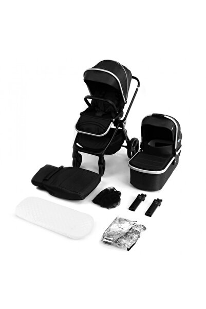 Kidnort Carucior reversibil 2 in 1 pentru copii Isbjorn Black, pliere compact...