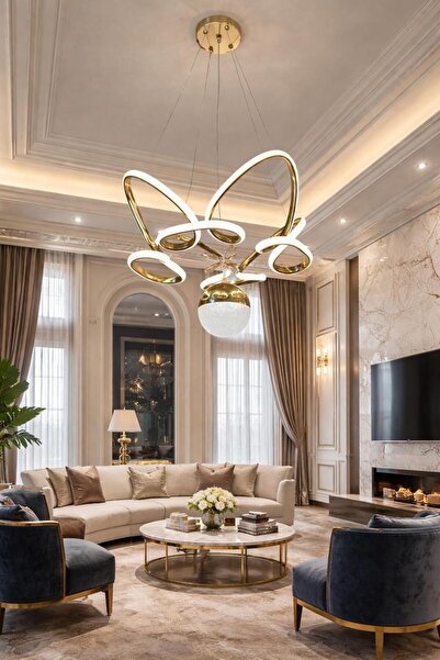 Lamira aydınlatma KRAL TACI TEK TOPLU LED AVİZE MODELİMİZ