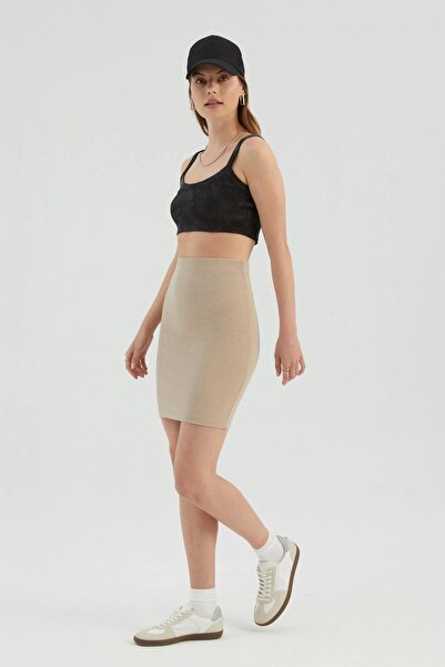 Hiccup Fustă mini cu talie înaltă și nervuri