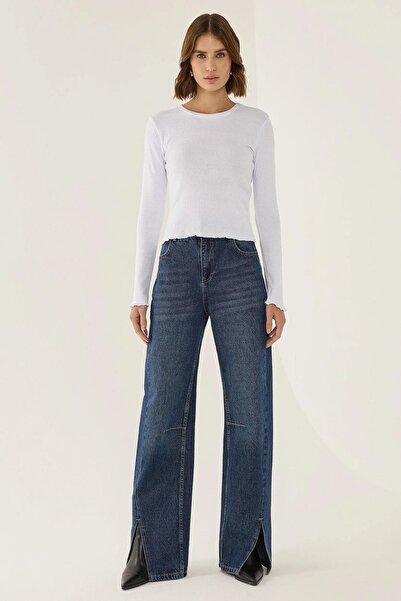 Hiccup Slim Fit top with round collar