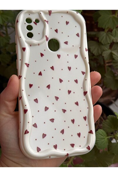 Samsung Galaxy A11 Compatible Soft Silicone Case with Red Heart Pattern