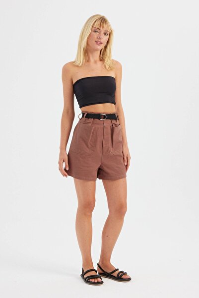 Hiccup High-waisted cotton shorts with pockets