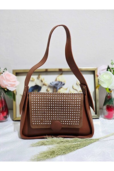 TAŞLI حقيبة يد وكتف نسائية بتفاصيل حجرية