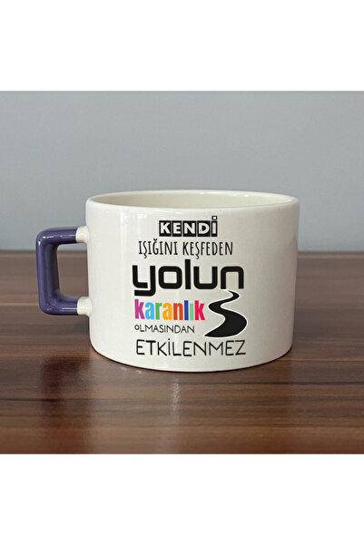 Kırtasiye Ofisi Exploring Your Own Light Purple Handle Square Motivational Gi...