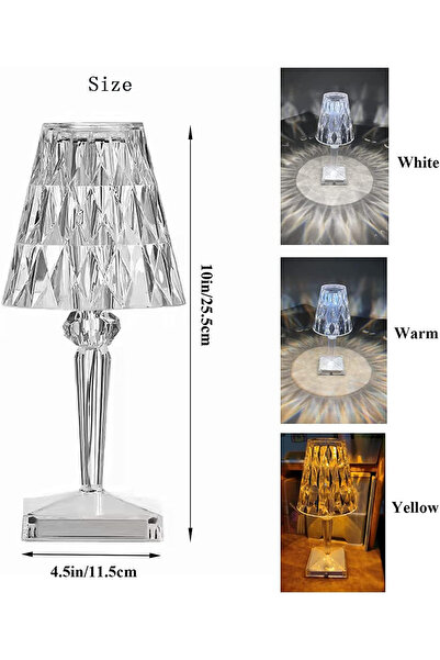 Primo Plus USB Rechargeable Acrylic Diamond Table Lamp