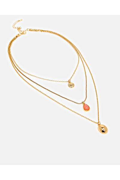 REDTAG Women Gold Embellished Layered Necklace