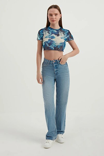 Hiccup Абстрактний тюлевий кроп-топ