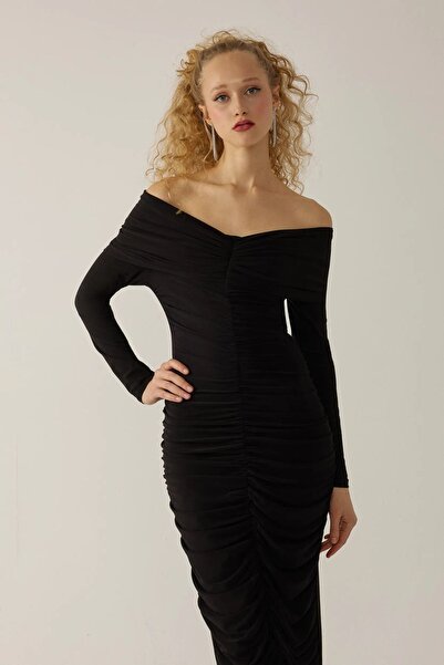 Hiccup Φόρεμα Off Shoulder Bodycon Maxi Drapeli