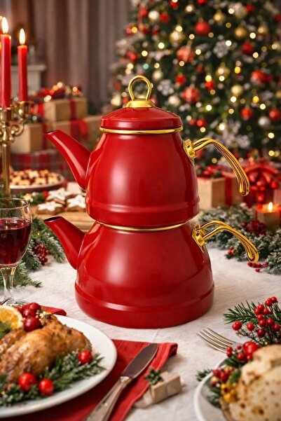 Bee's Knees Emaye Teapot Red Vintage