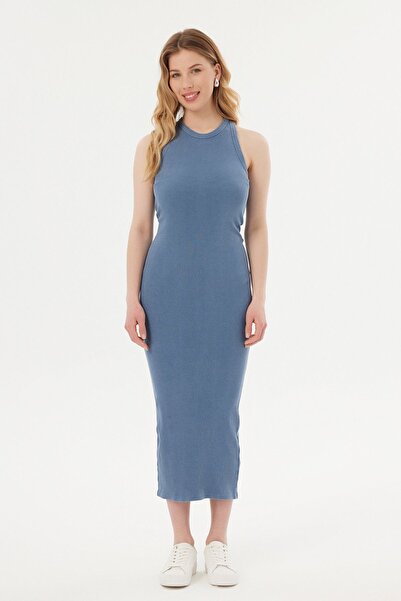 Hiccup Rochie maxi simplă, fără mâneci, cu guler rotund