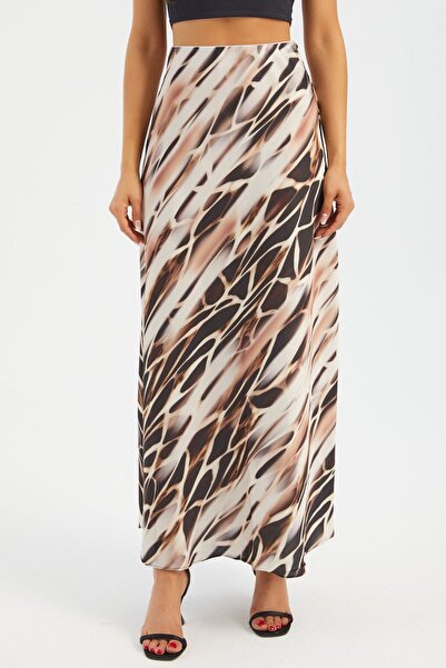 Hiccup Fustă maxi cu talie înaltă și imprimeu animal