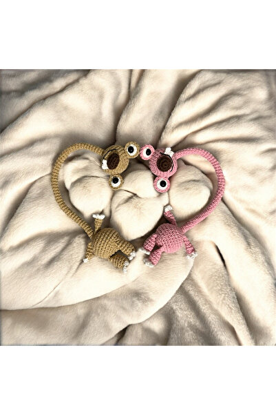Zey's Amigurumi Amigurumi 2 ADET SİD AKSESUAR PEMBE VE BEJ