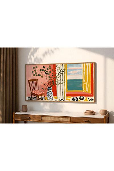 woodhomeworks Tek Parça Gerçek Ahşap Yatay Panorama Çerçeveli Tablo