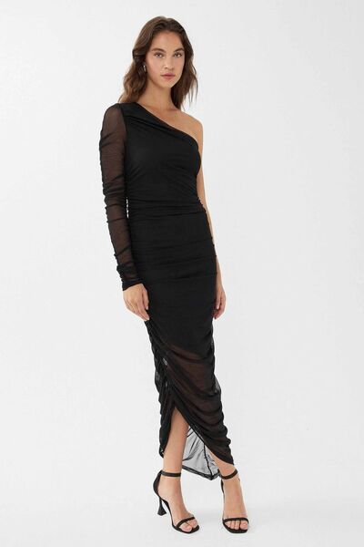 Hiccup Rochie maxi slim fit cu un singur braț