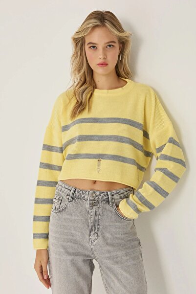 Hiccup سترة مخططة طاقم الرقبة