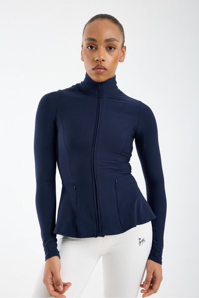 DeChival Winmoda Mock Neck Full Zip Flywheel Detailed Sports Jacket – Flexibl...