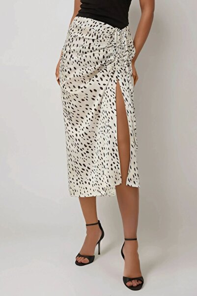 Hiccup Σατέν Σχισμή Bodycon Midi Φούστα