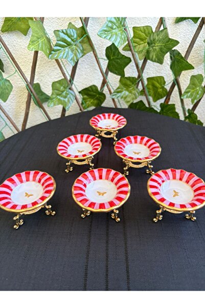 GÜRCÜGLASS Pink Butterfly Model 6` Li Lokumluk 7 cm in Diameter