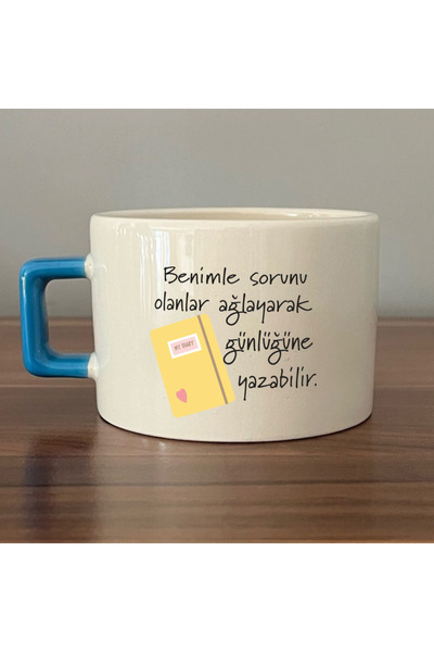 Kırtasiye Ofisi Those Who Have Trouble with Me Cry Blue Handle Square Laf Pus...