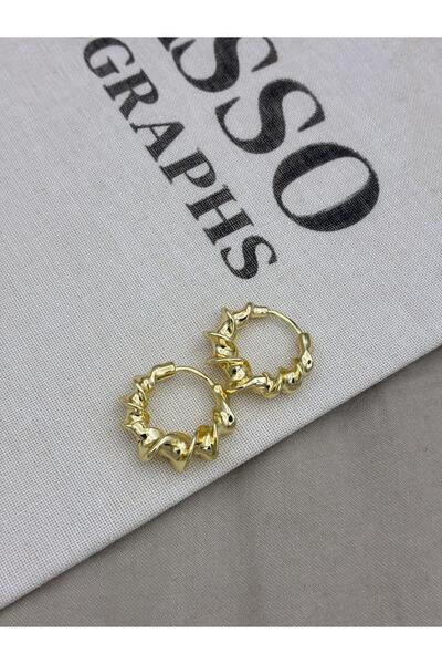 Hedef Bijuteri حلق دائري ذهبي اللون طراز بيرغو الأساسي CM104