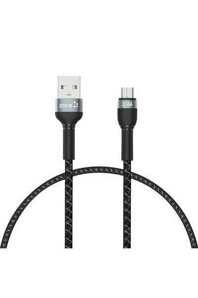 teknocep store powered by Black Shira Series Micro USB Cable 30 Cm-Tknc