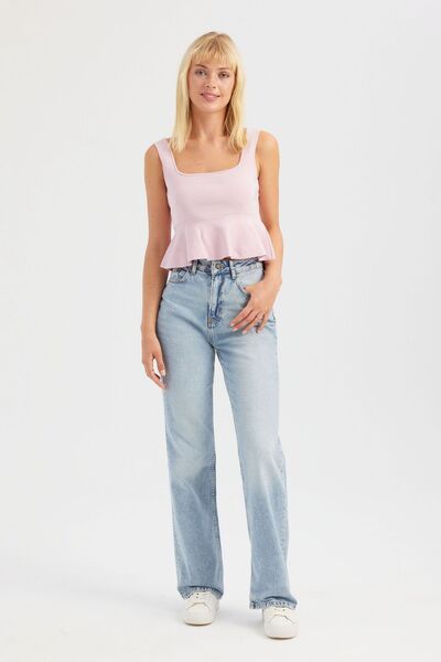 Hiccup Блузка з квадратним коміром і воланами